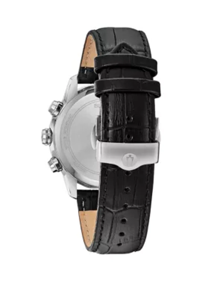 Stainless Steel Sutton Leather Strap Watch