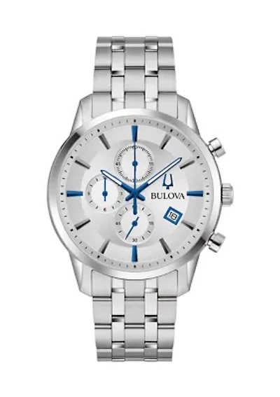 Men's 41 Millimeter Classic Sutton Silver-Tone Bracelet Watch 