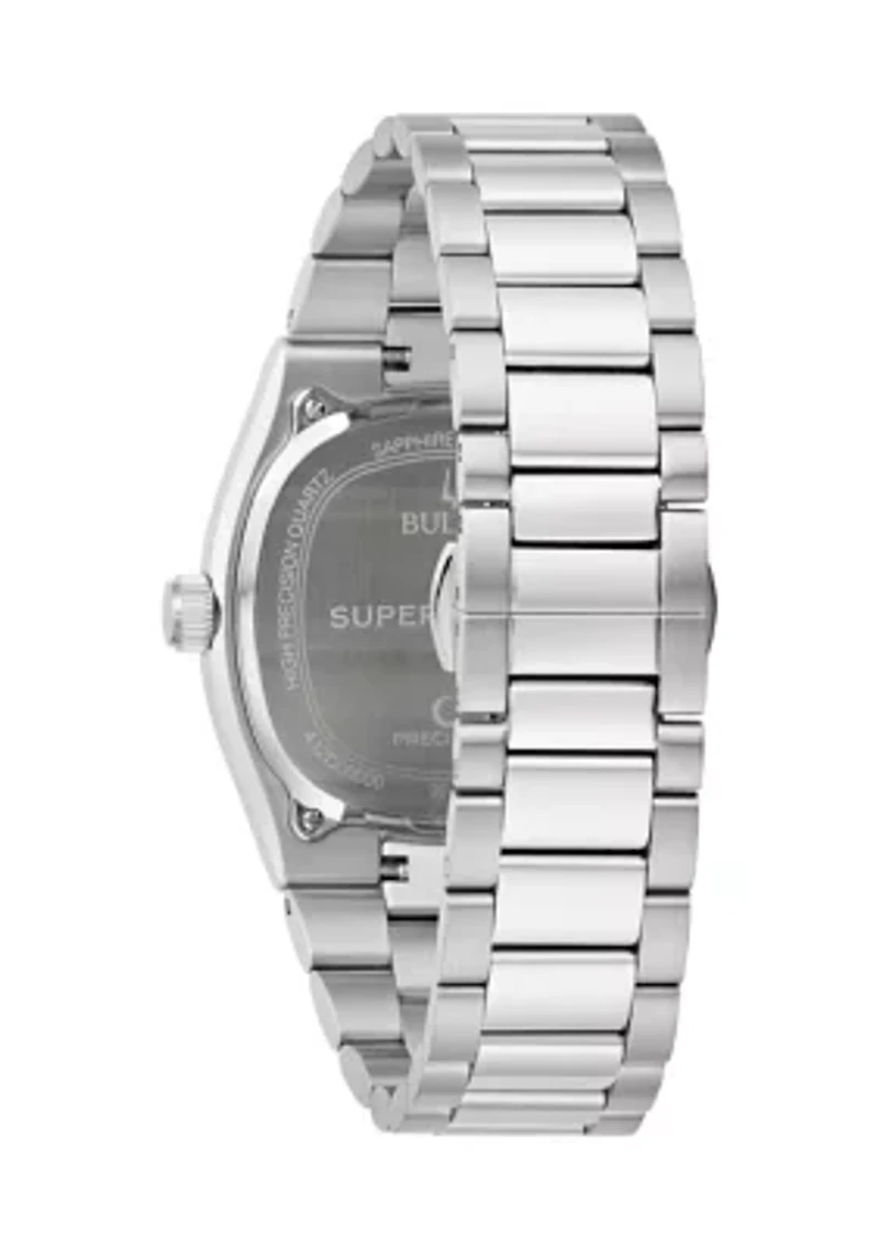 Men's Dress Classic Super Seville Silver Tone Stainless Steel Bracelet Watch
