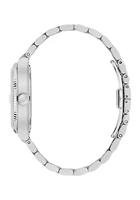 Men's Dress Classic Super Seville Silver Tone Stainless Steel Bracelet Watch