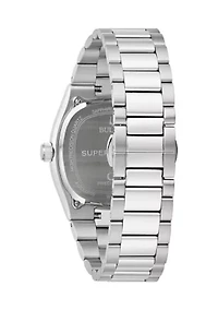 Men's Dress Classic Super Seville Silver Tone Stainless Steel Bracelet Watch 
