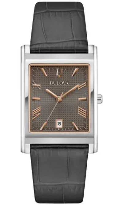 Bulova Mens Classic Sutton Grey Strap Watch
