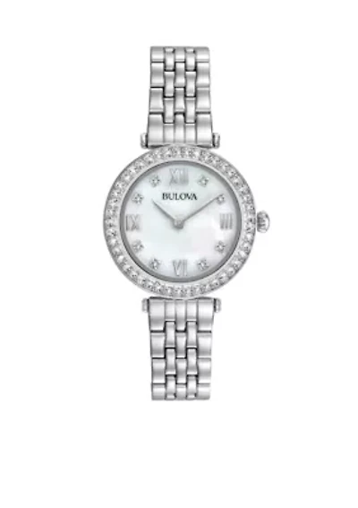 Women's Stainless Steel Crystal Bracelet Watch