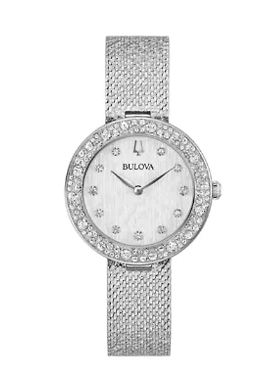 Women's Dress Classic Champagne Silver Tone Stainless Steel Bracelet Watch 