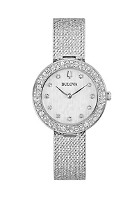 Women's Dress Classic Champagne Silver Tone Stainless Steel Bracelet Watch 