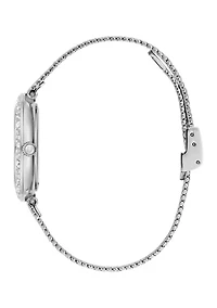 Women's Dress Classic Champagne Silver Tone Stainless Steel Bracelet Watch 