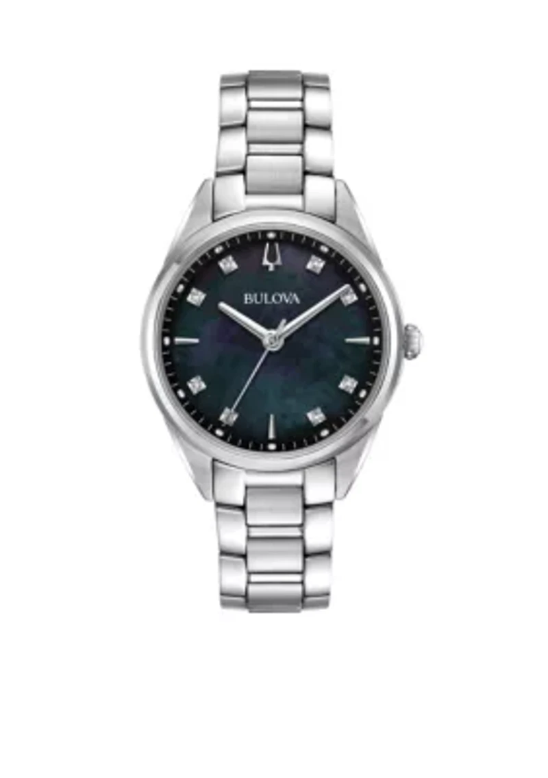 Women's Stainless Steel Sutton Diamond-Accent Bracelet Watch
