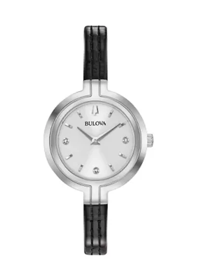 Rhapsody Leather Strap Watch 