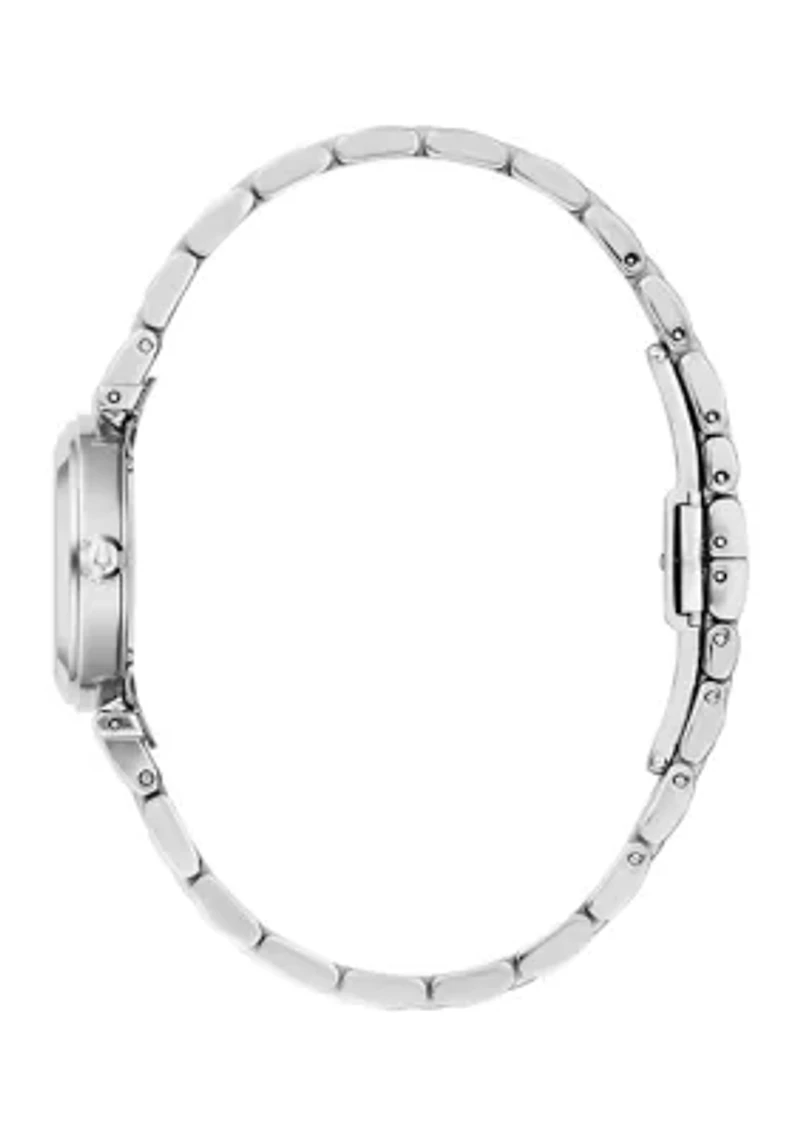Women's Dress Classic Silver Tone Stainless Steel Bracelet Watch 