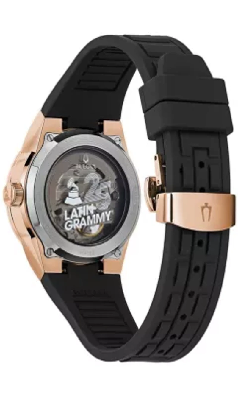 Bulova Mens Modern Milennia Black Rubber Strap Watch