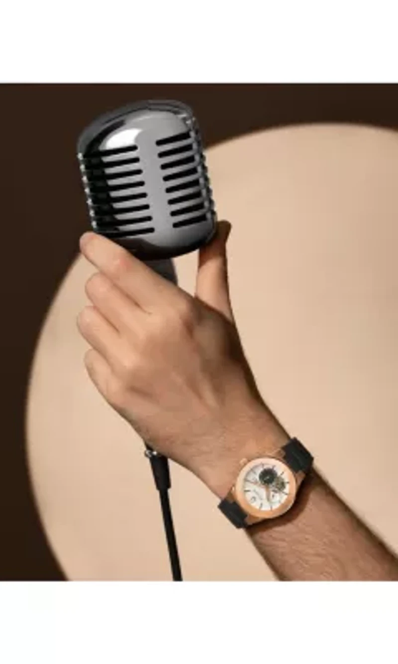 Bulova Mens Modern Milennia Black Rubber Strap Watch
