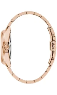 Bulova Mens Classic Surveyor Rose Gold-Tone Stainless Steel Bracelet Watch 39mm
