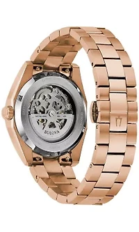 Bulova Mens Classic Surveyor Rose Gold-Tone Stainless Steel Bracelet Watch 39mm