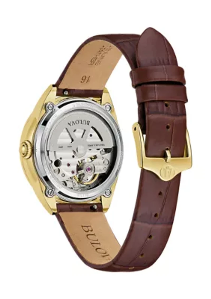 Ladies Classic Sutton Brown Strap Watch, 34.5 Millimeter