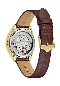 Ladies Classic Sutton Brown Strap Watch, 34.5 Millimeter