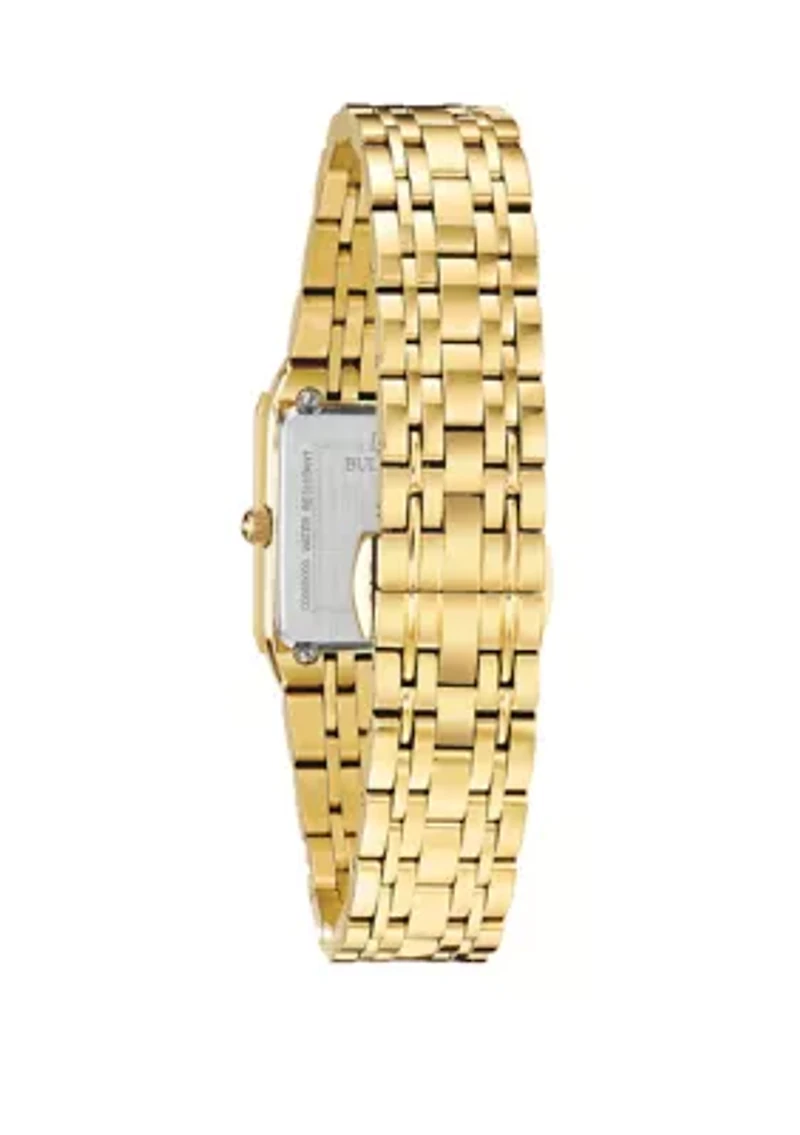 Women's Futuro Diamond Accent Gold Tone Stainless Steel Bracelet Watch