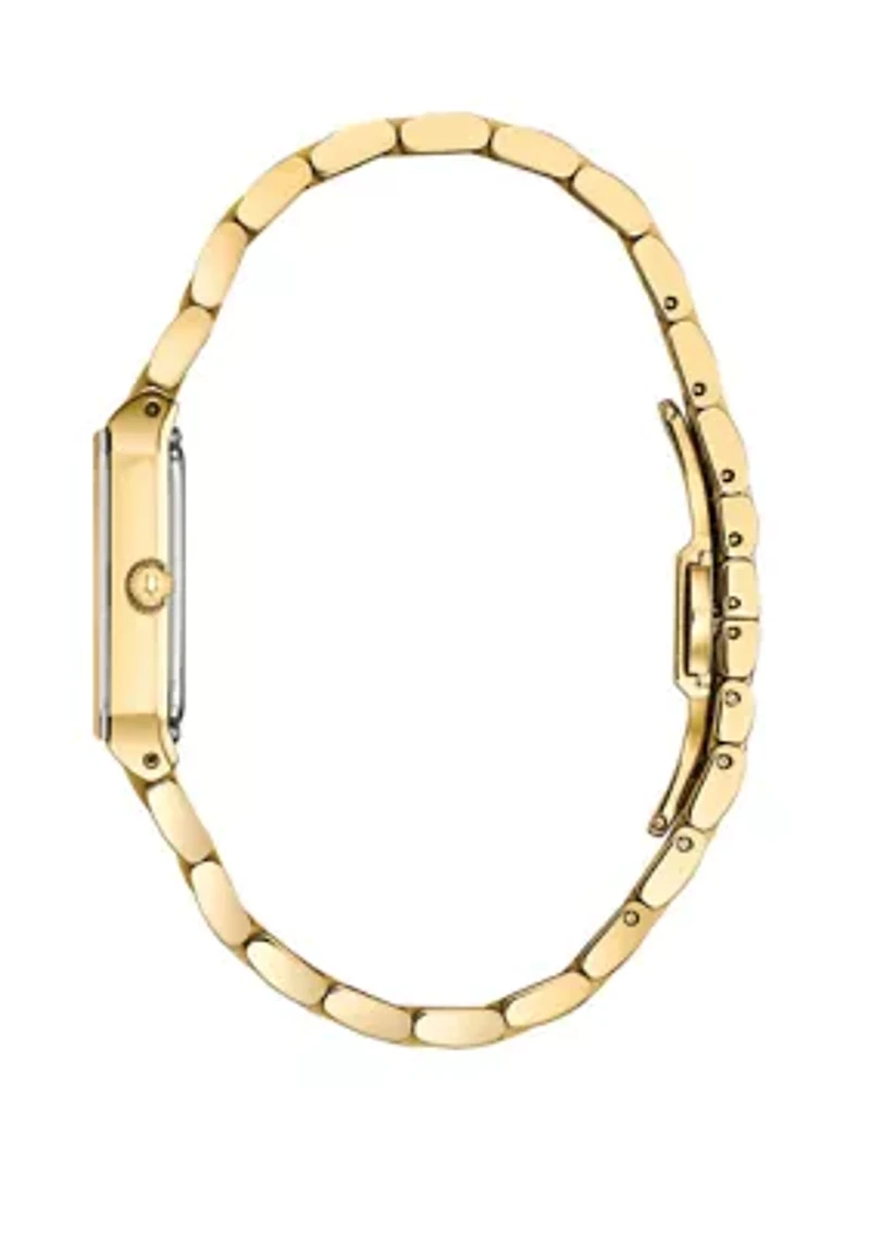 Women's Futuro Diamond Accent Gold Tone Stainless Steel Bracelet Watch