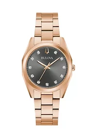 Women's Surveyor Diamond Accent Rose Gold-tone Stainless Steel Bracelet Watch