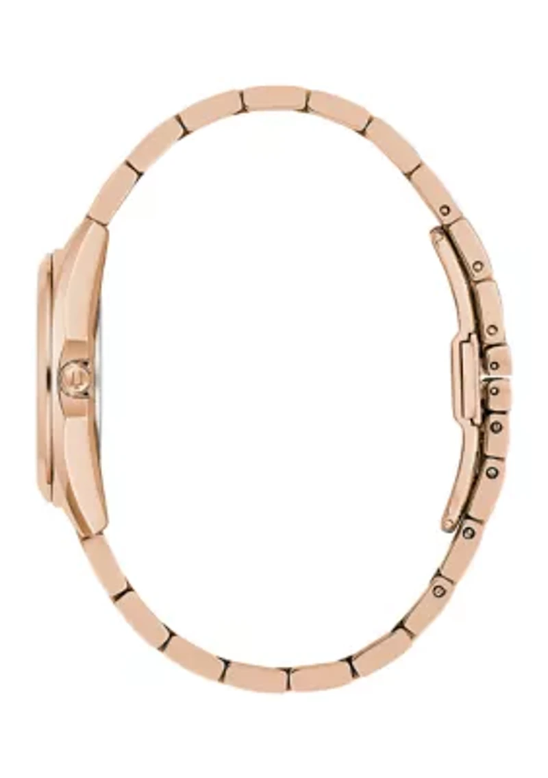 Women's Surveyor Diamond Accent Rose Gold-tone Stainless Steel Bracelet Watch
