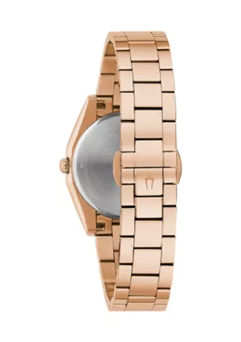 Women's Surveyor Diamond Accent Rose Gold-tone Stainless Steel Bracelet Watch