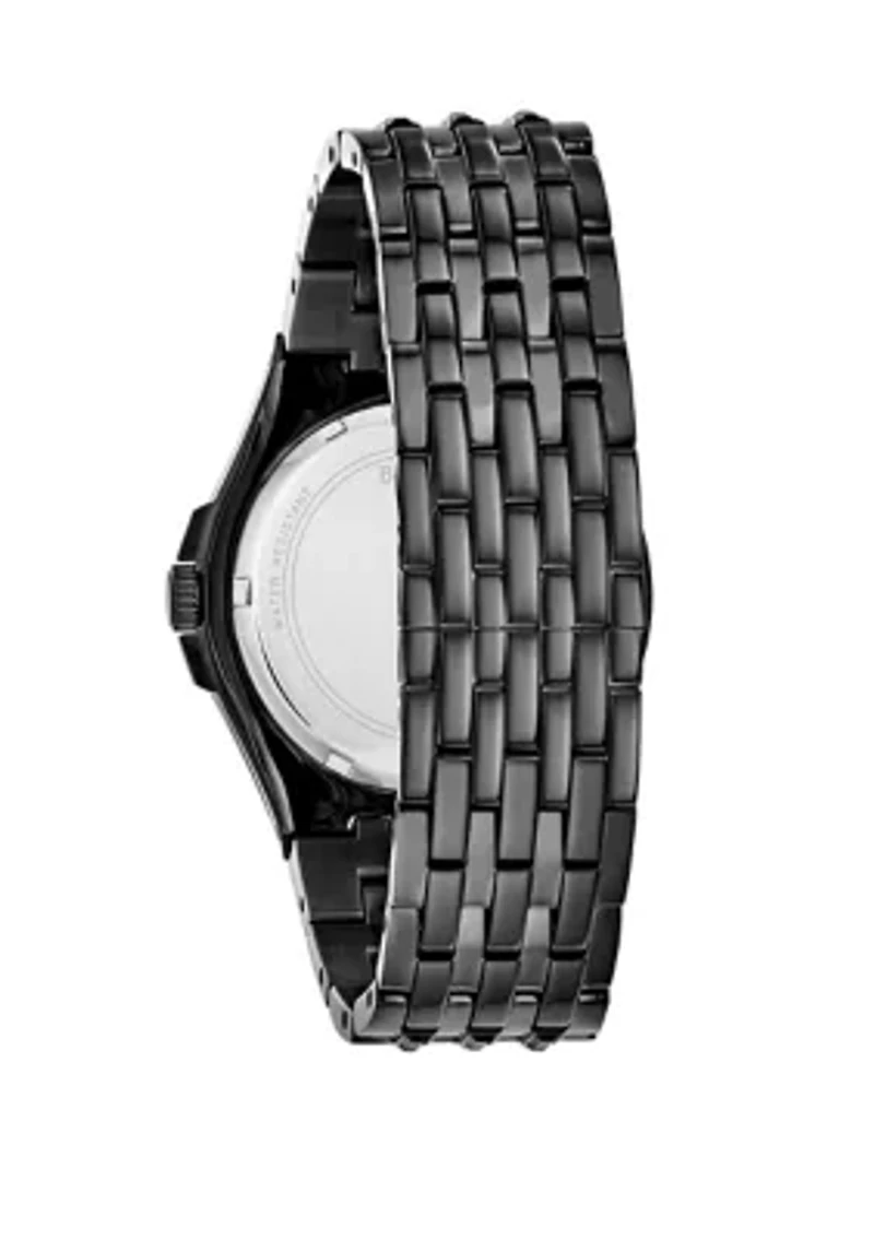 Men's Phantom Black Stainless Steel Bracelet Watch 