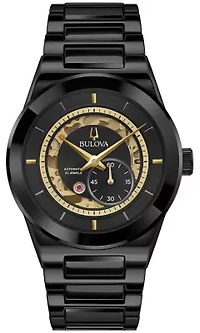 Men's Modern Millenia Automatic Black Cermaic Bracelet Watch, 41mm