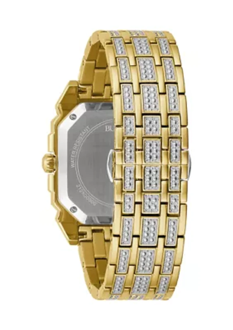 Men's Crystal Octava Gold-tone Stainless Steel Bracelet Watch, 40 Millimeter