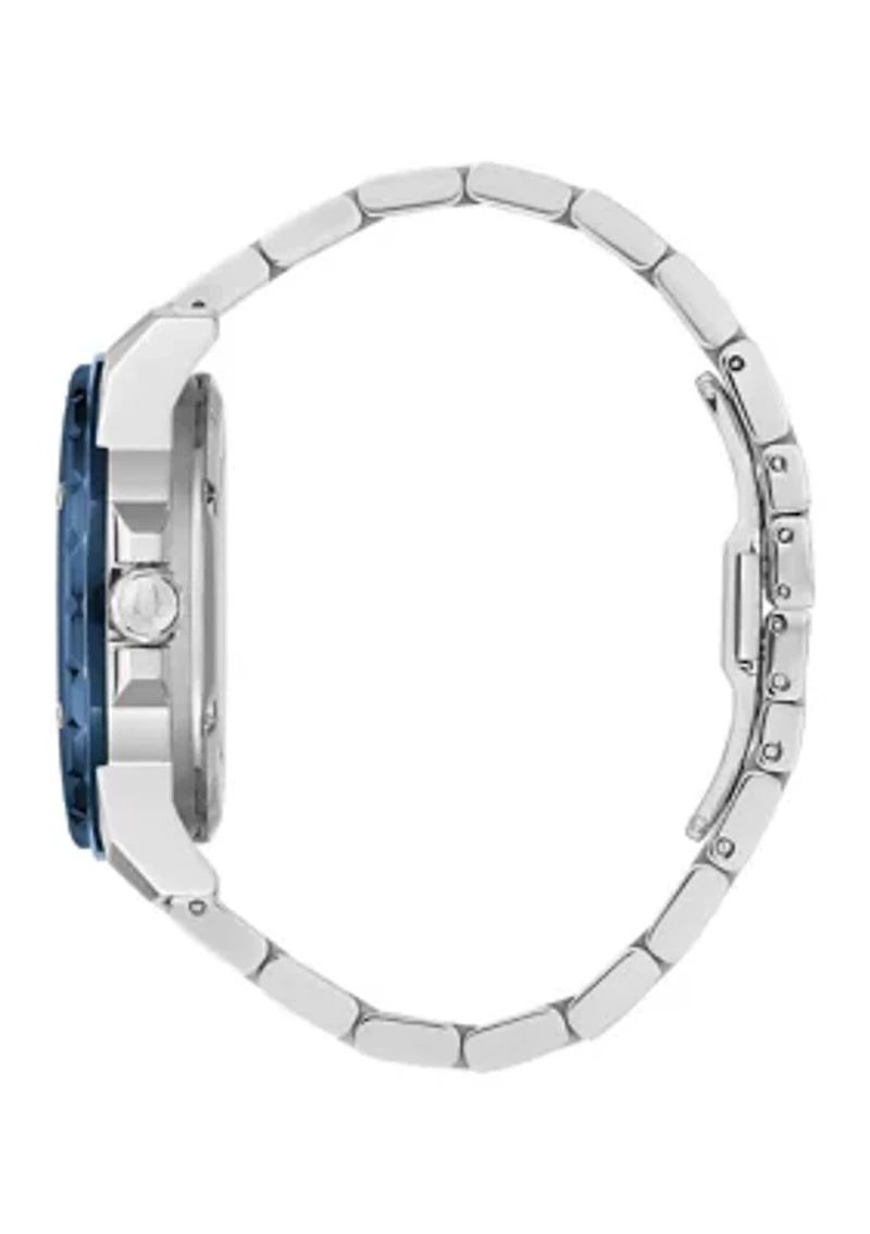 Men's Marine Star Series A Silver Tone Stainless Steel Bracelet Watch - 45 Millimeter