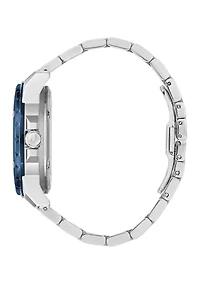 Men's Marine Star Series A Silver Tone Stainless Steel Bracelet Watch - 45 Millimeter