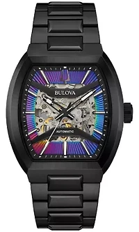 Bulova Mens Performance Maquina Black Stainless Steel Bracelet Watch 40mm