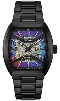 Bulova Mens Performance Maquina Black Stainless Steel Bracelet Watch 40mm