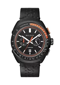 Bulova Mens Performance Racer Leather Strap Watch