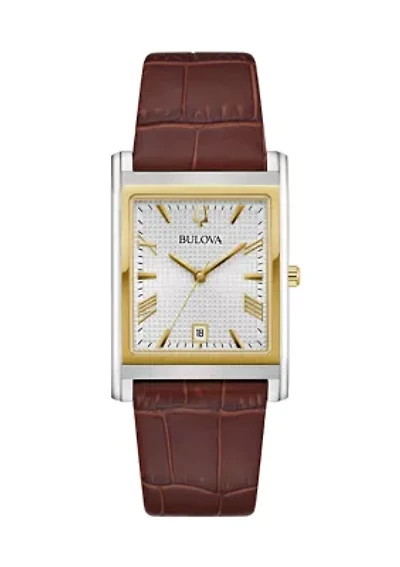 Bulova Men's Classic Sutton Brown Leather Strap Watch - 29 Millimeter