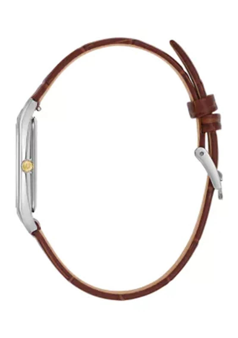 Bulova Men's Classic Sutton Brown Leather Strap Watch - 29 Millimeter