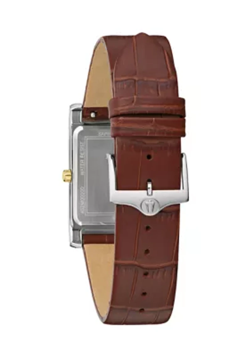 Bulova Men's Classic Sutton Brown Leather Strap Watch - 29 Millimeter