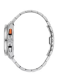 Bulova Mens Performance Racer Silver-Tone Stainless Steel Bracelet Watch