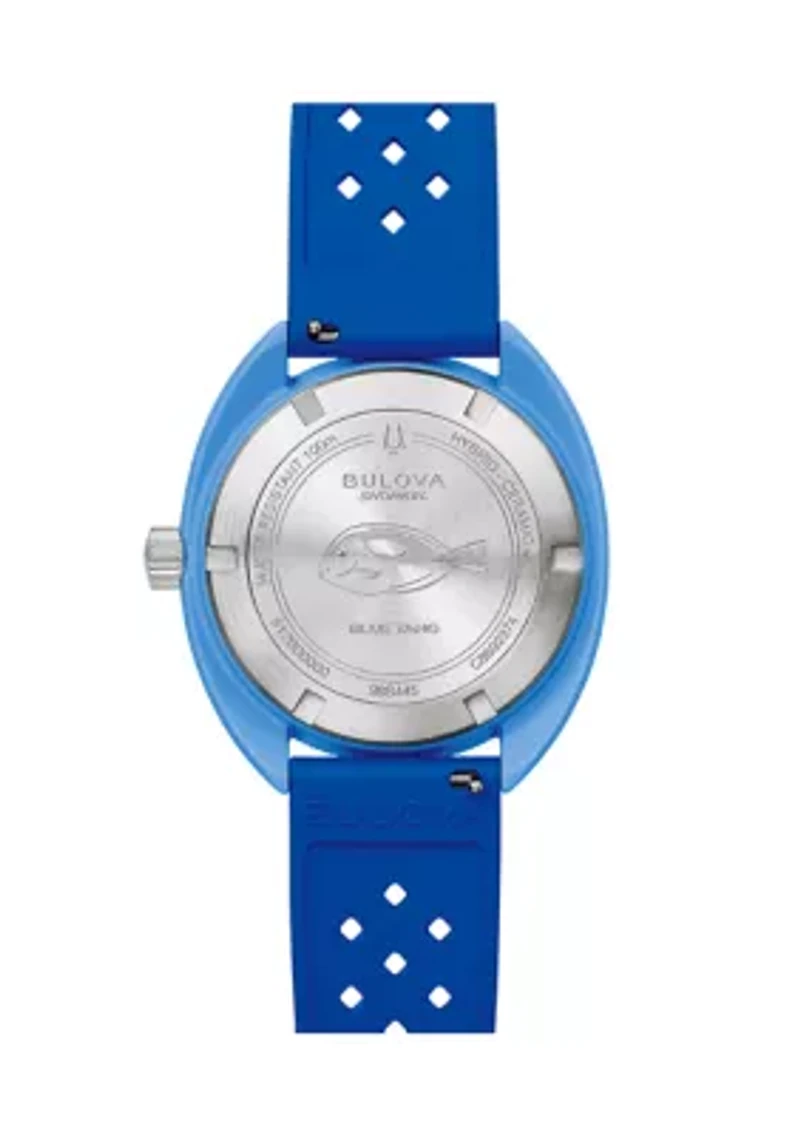 Men's 41 Millimeter Performance Snorkel Blue Rubber Watch