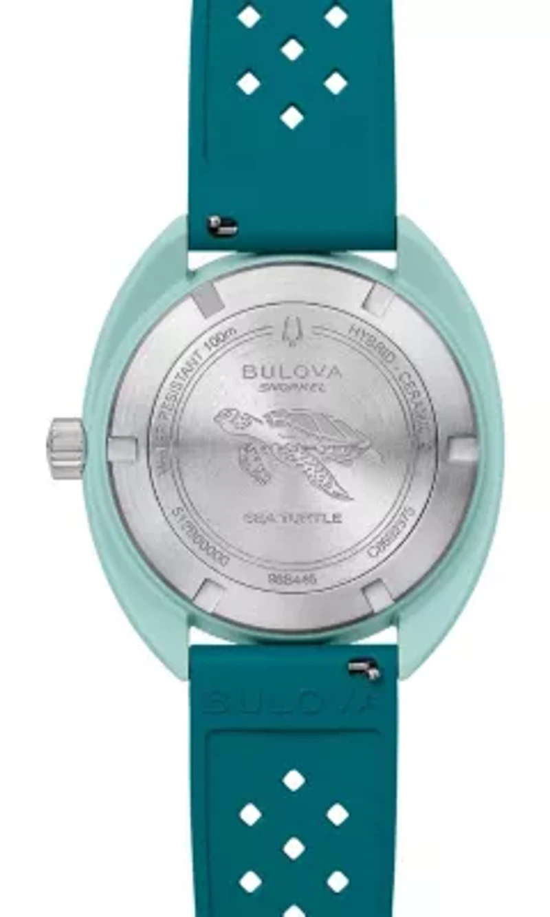 Bulova Mens Performance Snorkel Green HNBR Rubber Watch 41mm