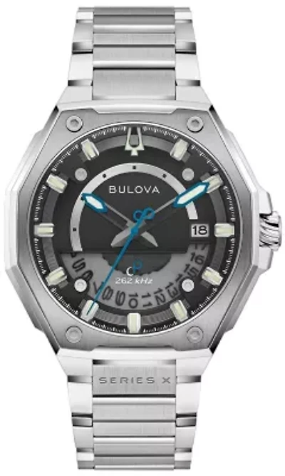 Bulova Mens Luxury Series X Silver-Tone Bracelet Watch 42mm
