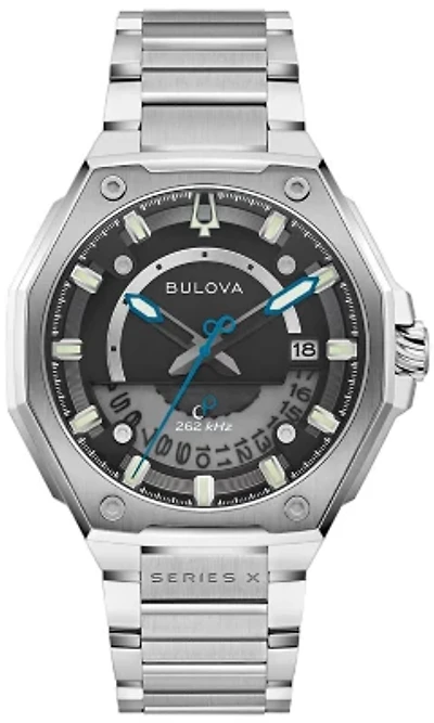 Bulova Mens Luxury Series X Silver-Tone Bracelet Watch 42mm