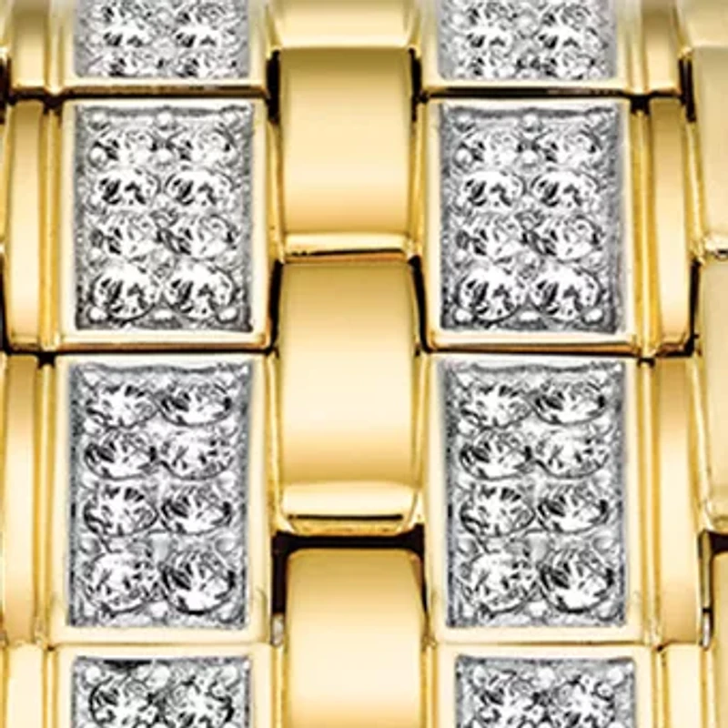 Men's Gold-Tone Stainless Steel Crystals Collection Bracelet Watch