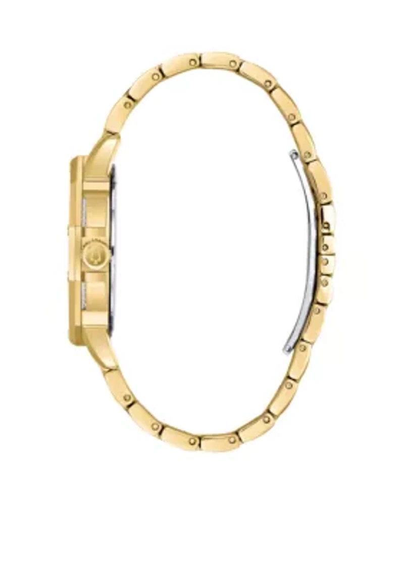 Men's Gold-Tone Stainless Steel Crystals Collection Bracelet Watch