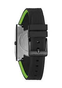 Bulova Men's Archive Computron D-Cave Black Strap Watch, 31mm