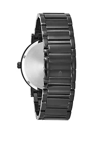 Men's Futuro Diamond Accent Black Stainless Steel Bracelet Watch 