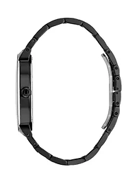 Men's Futuro Diamond Accent Black Stainless Steel Bracelet Watch 