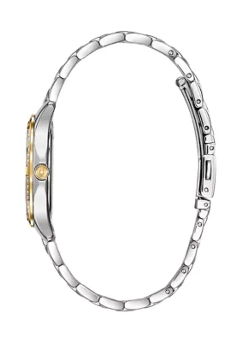 Women's Crystal Accent Two-tone Stainless Steel Watch