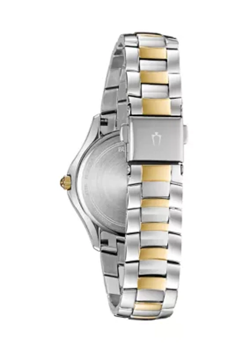 Women's Crystal Accent Two-tone Stainless Steel Watch