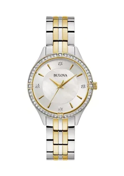 Ladies Classic Crystal Two-Tone Bracelet Watch 32mm