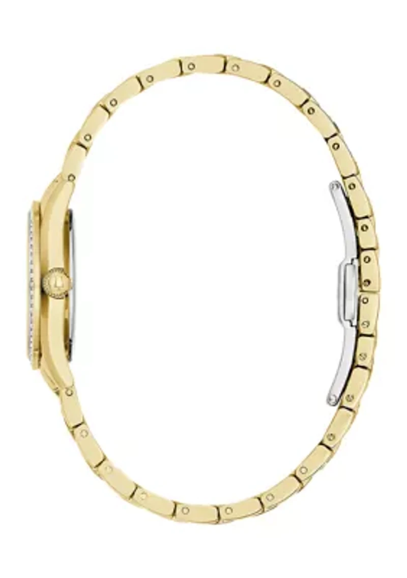 Women's Crystal Gold Tone Stainless Steel Bracelet Watch - 28.5 Millimeter