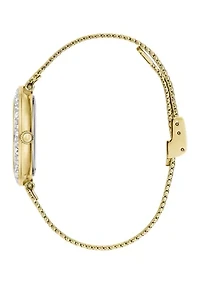 Women's Dress Classic Champagne Gold Tone Stainless Steel Bracelet Watch 